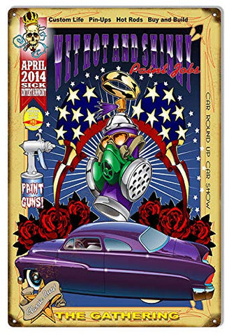 ArtFuzz Wet Hot and Shiny Paint Jobs Hot Rod Car Metal Sign by Bernard Oliver