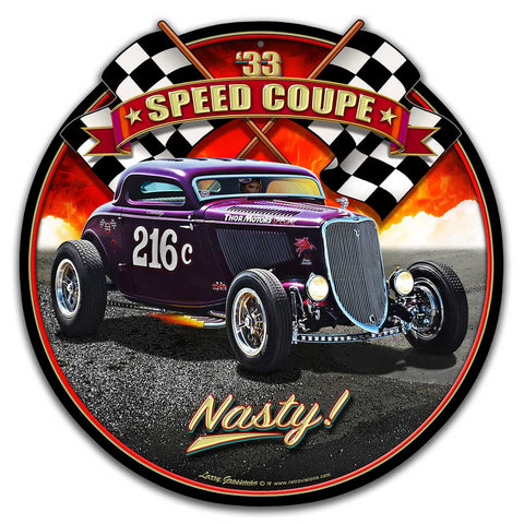 1933 Speed Coupe Vintage Sign Metal Sign