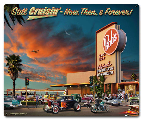 1966 Cruisin Bobs Vintage Sign Metal Sign
