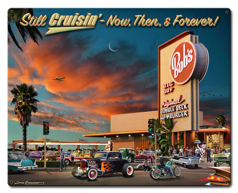 1966 Cruisin Bobs Vintage Sign Metal Sign