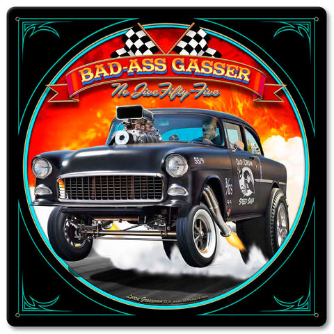 1955 Bad-Ass Gasser Vintage Sign Metal Sign