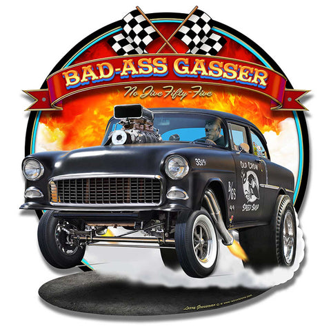 1955 Bad-Ass Gasser Vintage Sign Metal Sign