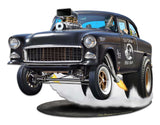 1955 Chevy Gasser Cutout Vintage Sign Metal Sign