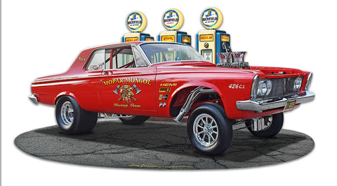 1963 Plymouth Gasser Fill-up Vintage Sign Metal Sign