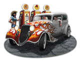 1934 Rod Sedan Fill-up WG Vintage Sign Metal Sign
