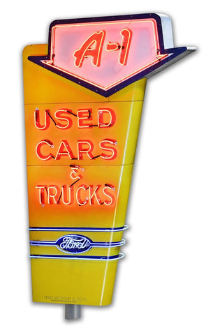 1950's Used Car Sign Vintage Sign Metal Sign