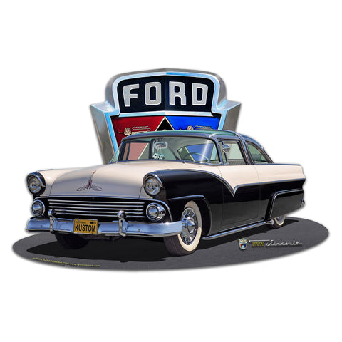 1955 Ford Kustom Emblem Metal Sign 18in X 12in Metal Sign