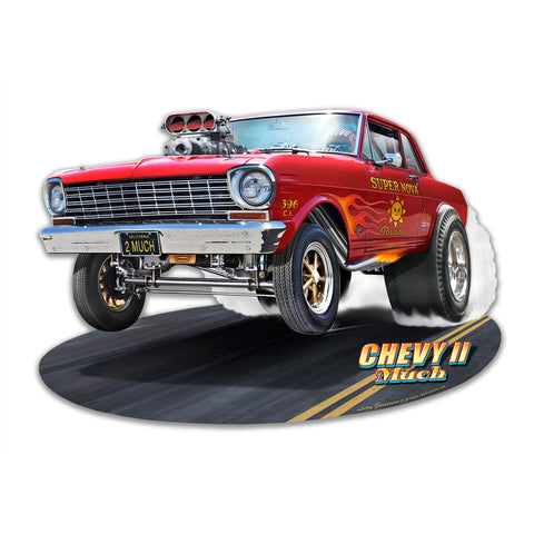 1964 CHEVY II GASSER CUT OUT Metal Sign 16in X 11in Metal Sign