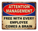 Employee Brain Metal Sign