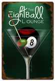 Eight Ball Lounge Metal Sign