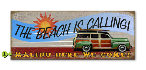 The Beach Is Calling Metal 14x36