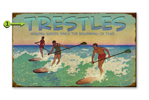 Riding the Waves (With Paddles) Wood 18x30