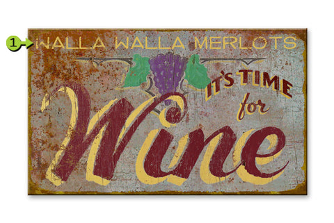 It's Time for Wine Wood 18x30