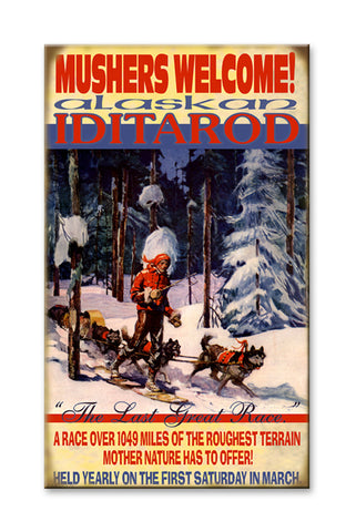 Alaskan Iditarod, Mushers Welcome Wood 23x39