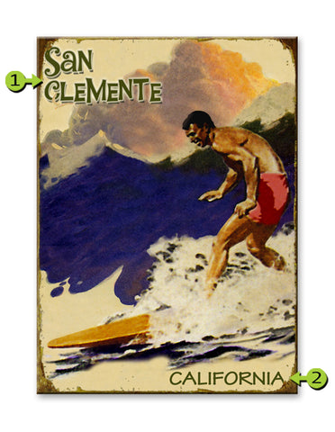 Surfer in Red Trunks Wood 23x31