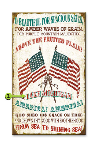 America the Beautiful, Personalized Metal 23x39