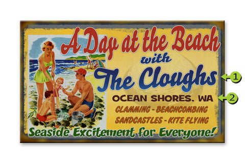 Day at the Beach Wood 18x30
