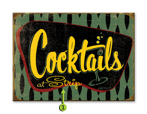 Cocktails Metal 23x31