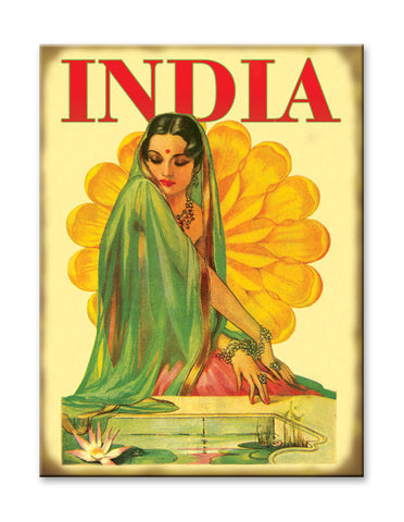 India Girl Wood 23x31