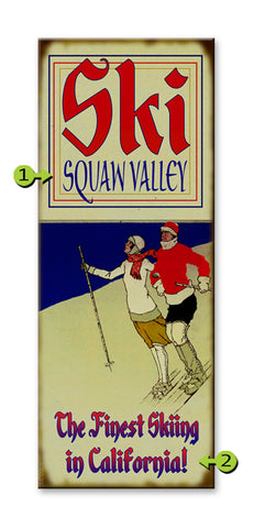 Alpine Ski Couple Metal 17x44