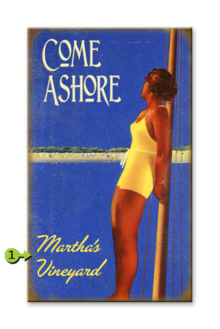 Come Ashore Wood 18x30