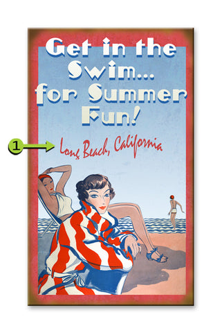 Get in the Swim Wood 18x30