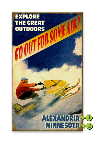 Snowmobiler Wood 14x24