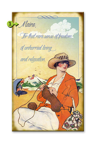 Knitting on the Beach Metal 23x39