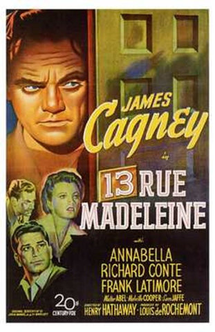 13 Rue Madeleine Movie Poster Print