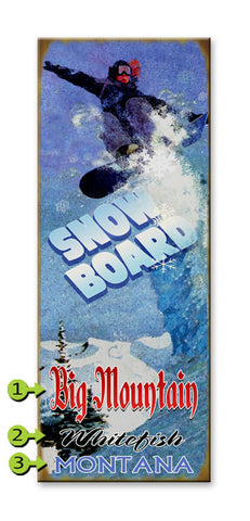 Snow Board Wood 17x44