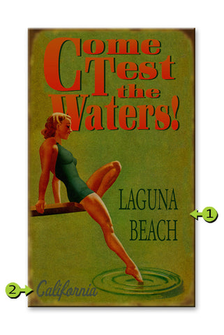 Come test the Waters (Green) Wood 18x30