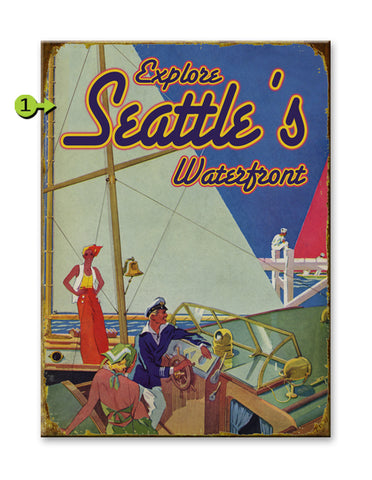 Waterfront Sailing Wood 17x23