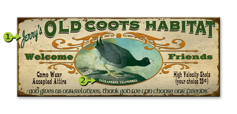 Old Coot's Habitat Wood 14x36