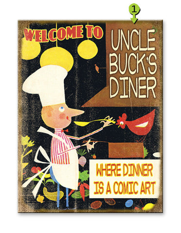 Where Dinner is a Comic Art Wood 23x31