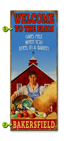 Cares Melt When You Kneel In a Garden Wood 17x44