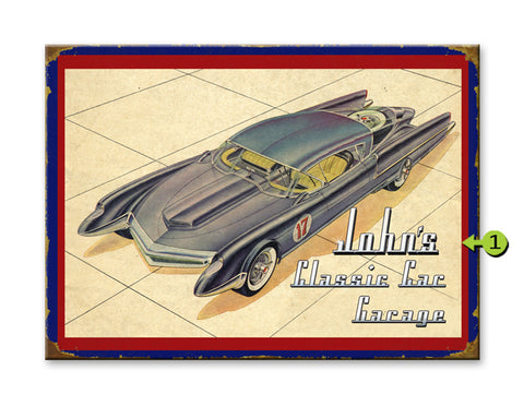 Classic Car Garage Metal 23x31
