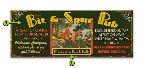 Bit and Spur Bar (Sanctuary for Horsemen) Wood 14x36