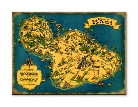 Map of Maui Metal 23x31