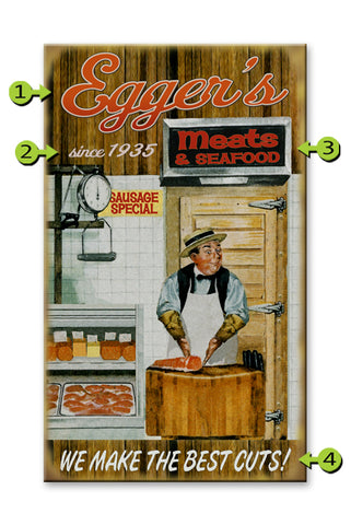 Butcher Sign Wood 18x30