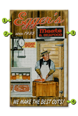 Butcher Sign Metal 23x39