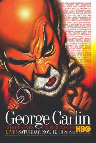 George Carlin: Complaints and Grievances Movie Poster Print