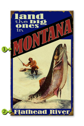 Land the Big Ones (Trout) Wood 18x30