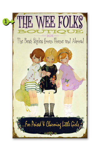 Charming Little Girls Metal 14x24