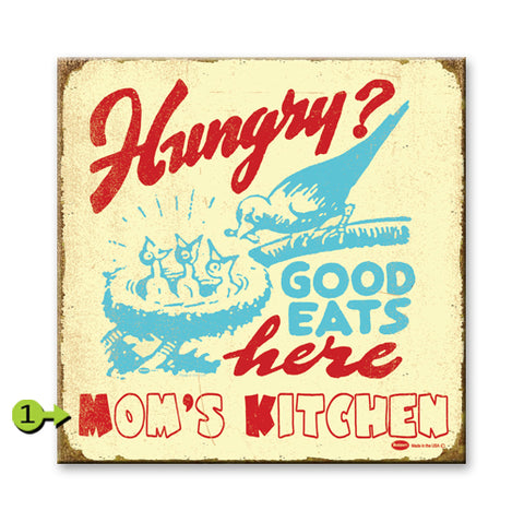 Good Eats Here Wood 18x18