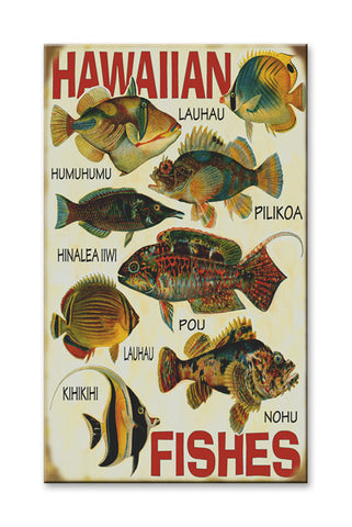 Hawaiian Fishes Wood 28x48