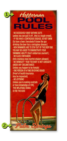 Pool Rules Metal 17x44