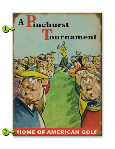 Cartoon Golfers Metal 23x31