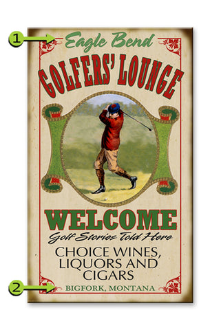 Golfers' Lounge Metal 23x39