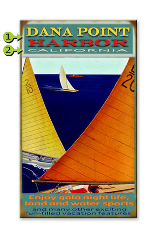 Colorful Gala Sailboats (Ocean) Wood 18x30
