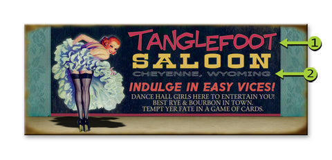 Saloon Girl Wood 14x36